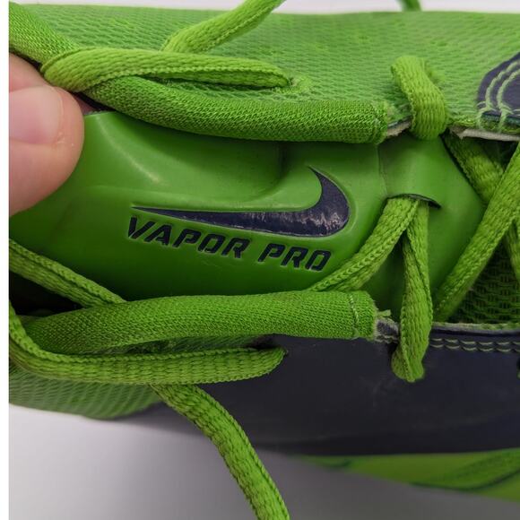 Nike Vapor Pro Green & Blue Football Cleats Men's 13 543924-329 - Picture 6 of 8